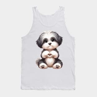 Valentine Havanese Dog Giving Heart Hand Sign Tank Top